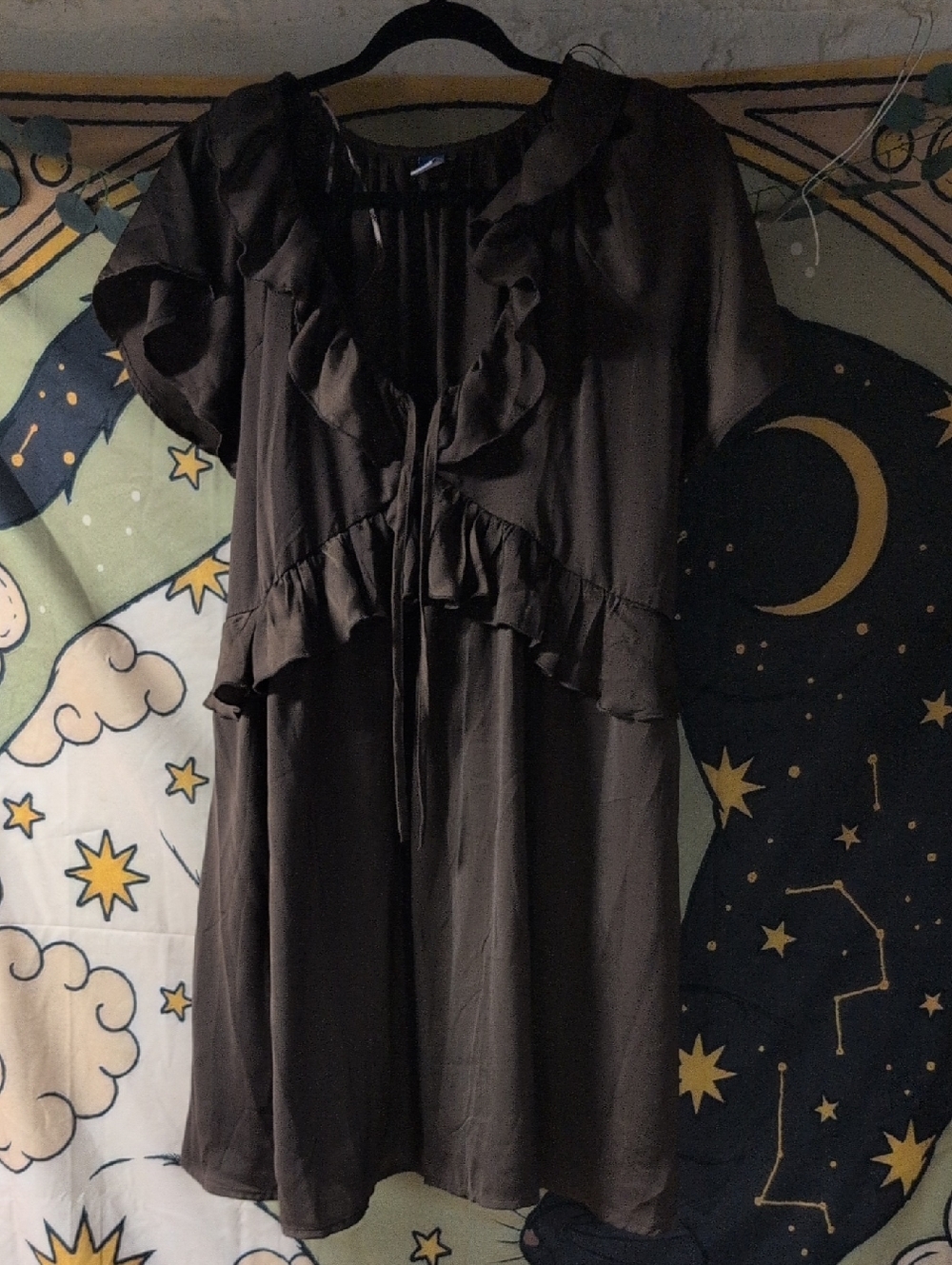 Old Navy Brown Ruffle Mini Dress